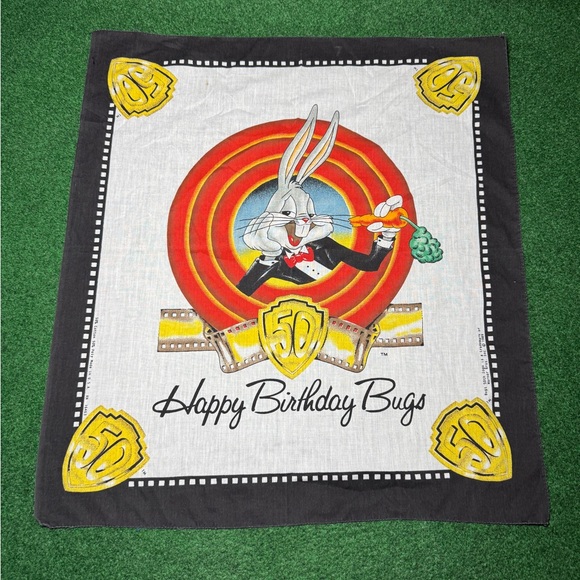 Foulard Bandana Looney Tunes – That’s All Folks 50th 1989 – Bugs Bunny – VTG 90s